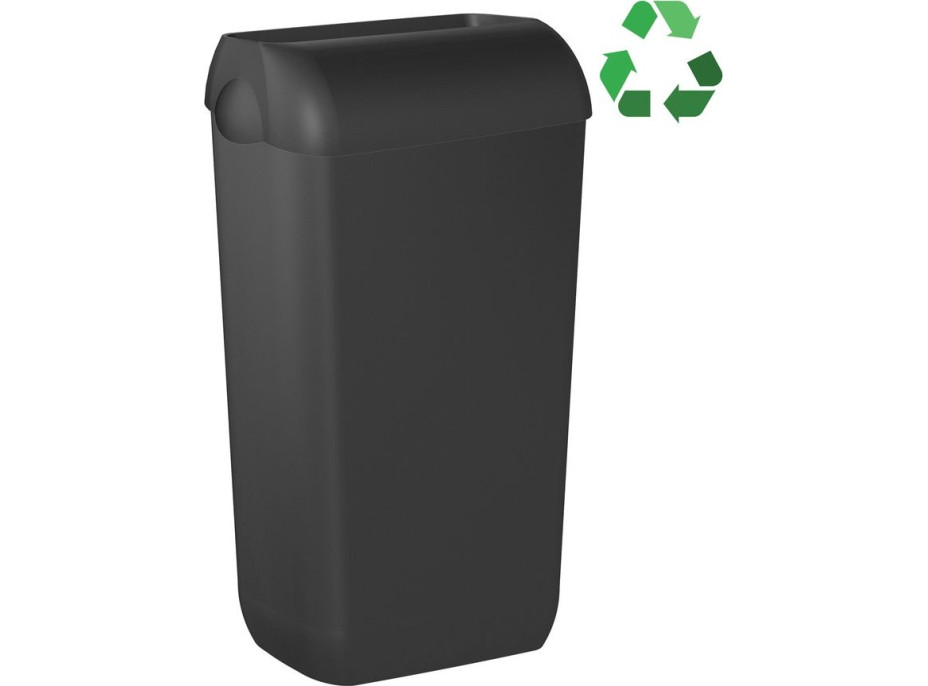 MARPLAST ECOLORED odpadkový koš nástěnný s víkem 23l, ABS, Soft Touch, černá mat A74020VB
