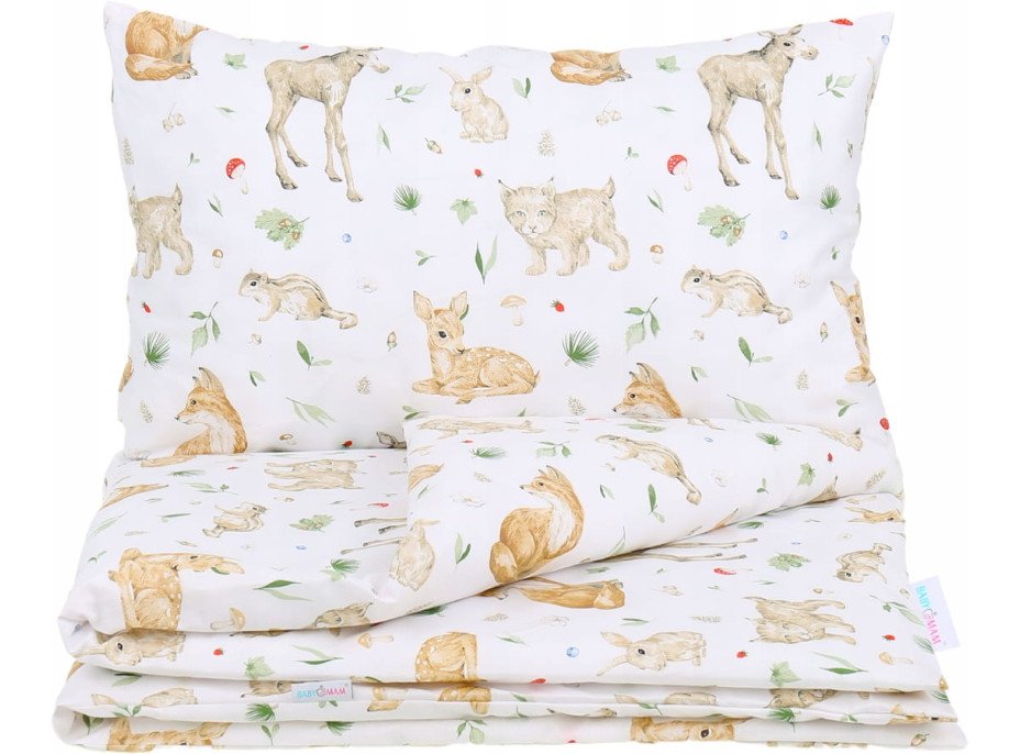 Dětské bavlněné povlečení do postýlky 120x90 cm BABYMAM PREMIUM - Lesní zvířátka