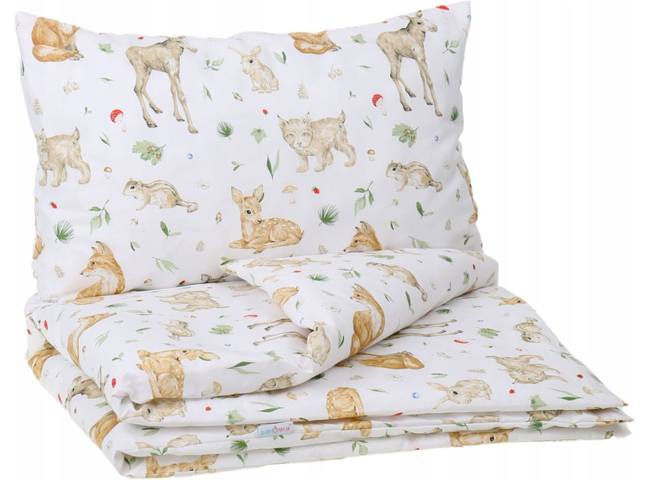 Dětské bavlněné povlečení do postýlky 120x90 cm BABYMAM PREMIUM - Lesní zvířátka