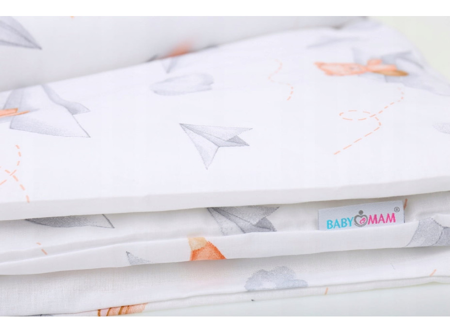 Dětské bavlněné povlečení do postýlky 120x90 cm BABYMAM PREMIUM - Let vlaštovkou