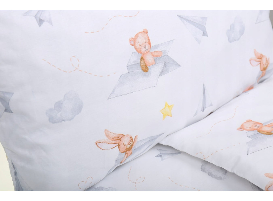 Dětské bavlněné povlečení do postýlky 120x90 cm BABYMAM PREMIUM - Let vlaštovkou