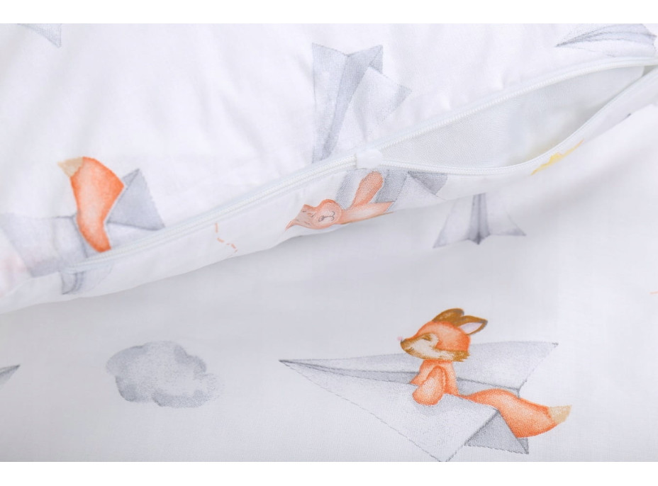 Dětské bavlněné povlečení do postýlky 120x90 cm BABYMAM PREMIUM - Let vlaštovkou