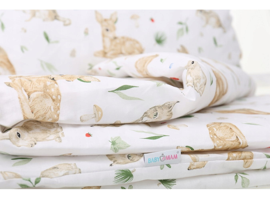 Dětské bavlněné povlečení do postýlky 135x100 cm BABYMAM PREMIUM - Lesní zvířátka