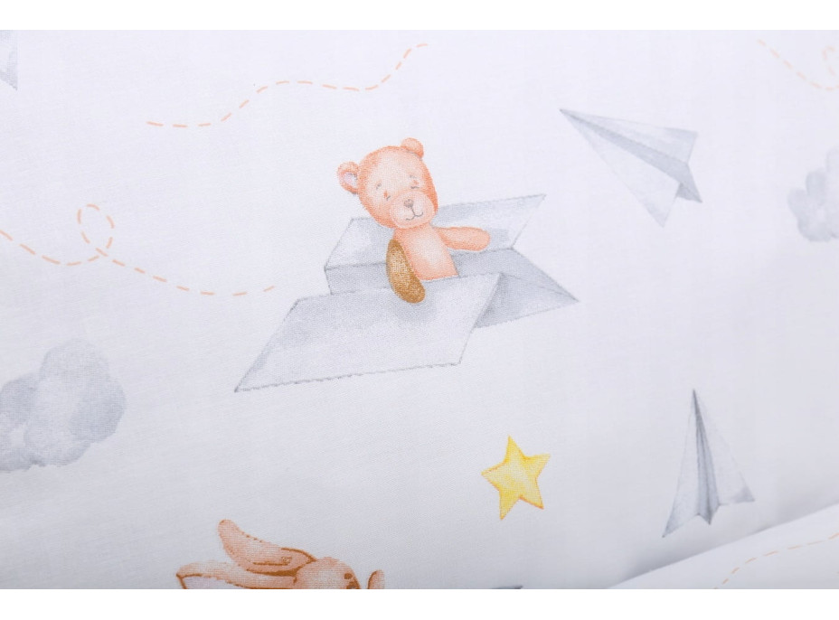 Dětské bavlněné povlečení do postýlky 135x100 cm BABYMAM PREMIUM - Let vlaštovkou