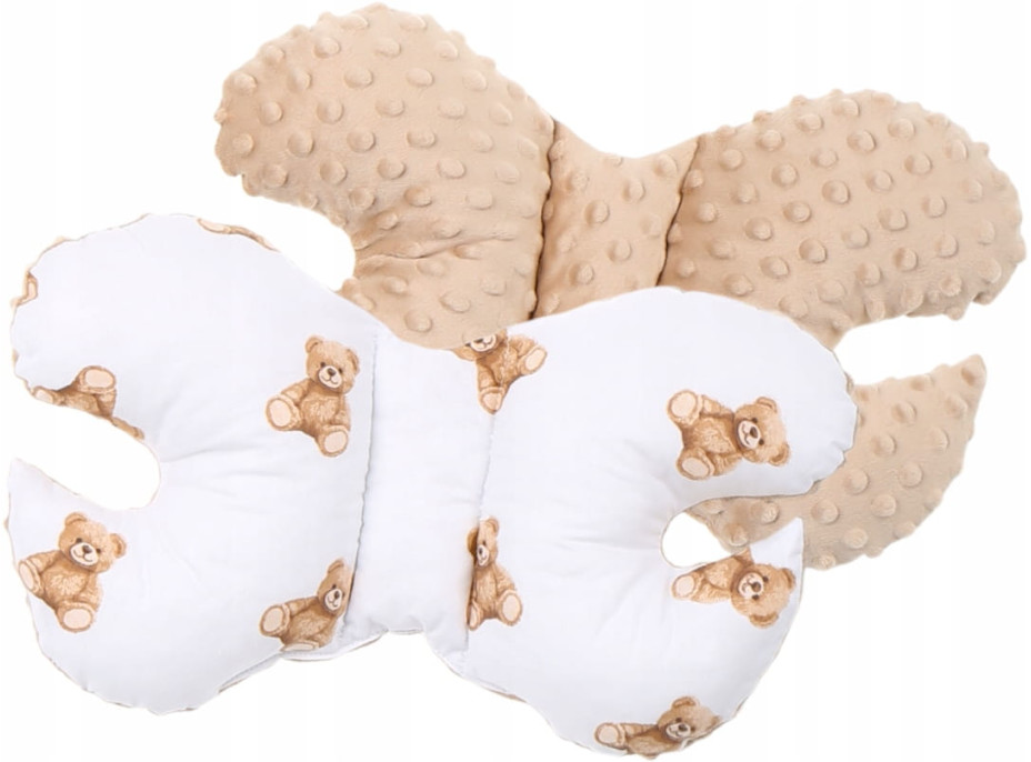 Oboustranné hnízdečko (kokon) pro miminko - BABYMAM PREMIUM set 7v1 - Medvídek Teddy s béžovou minky