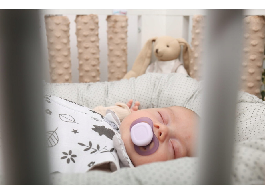 Oboustranné hnízdečko (kokon) pro miminko - BABYMAM PREMIUM set 7v1 - Medvídek v oblacích s béžovou minky