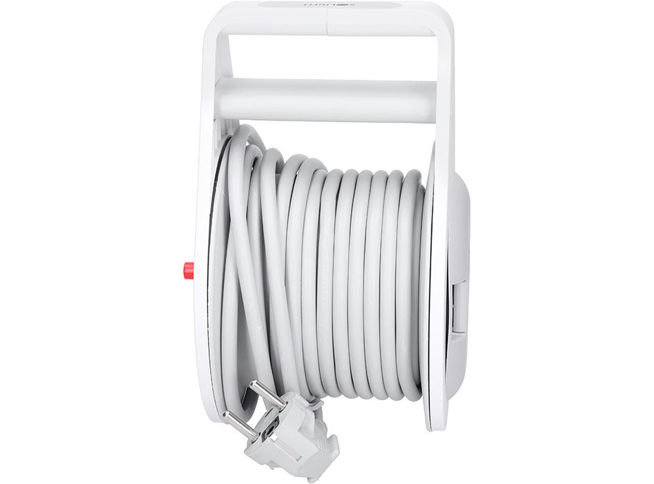 Solight prodlužovací přívod na bubnu 10m, 3 zásuvky, šedý kabel, 3x 1,5mm2