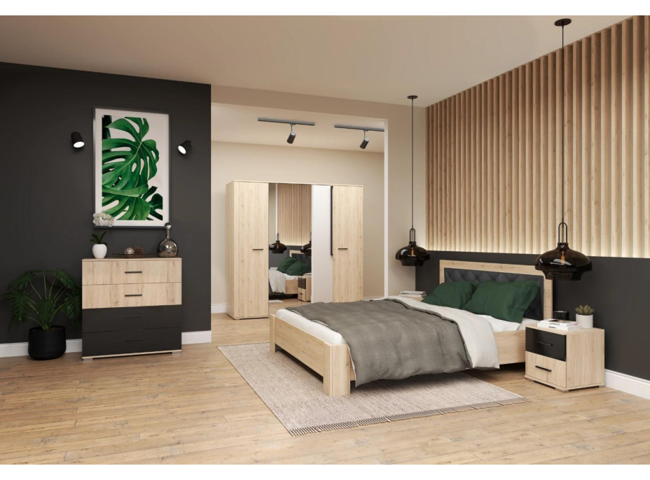 Šatní skříň BENNY 200 - dub sanremo