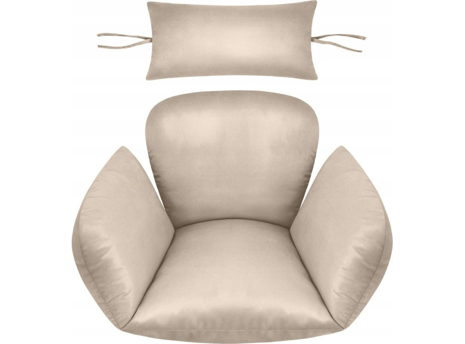 Sedací polštář PRIMA Velvet do závěsného houpacího křesla - latté