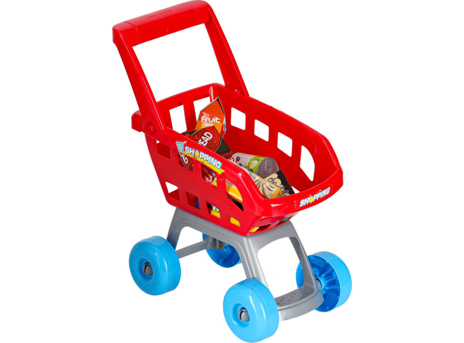 Pokladna v supermarketu s vozíkem - bílá/červená