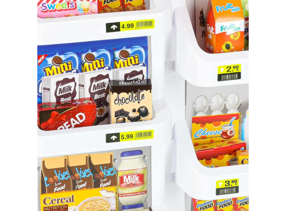 Pokladna v supermarketu s vozíkem - bílá/červená