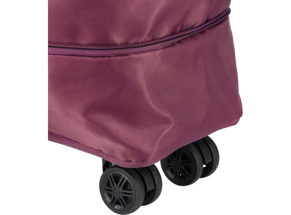 Cestovní taška na kolečkách skládací cestovní prostorná 3 velikosti fialová