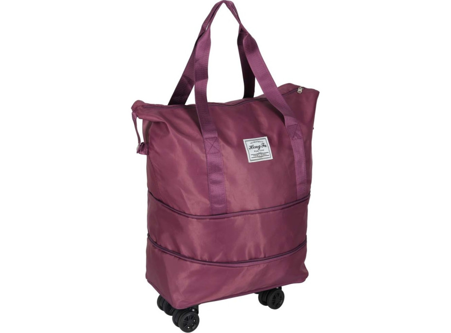 Cestovní taška na kolečkách skládací cestovní prostorná 3 velikosti fialová