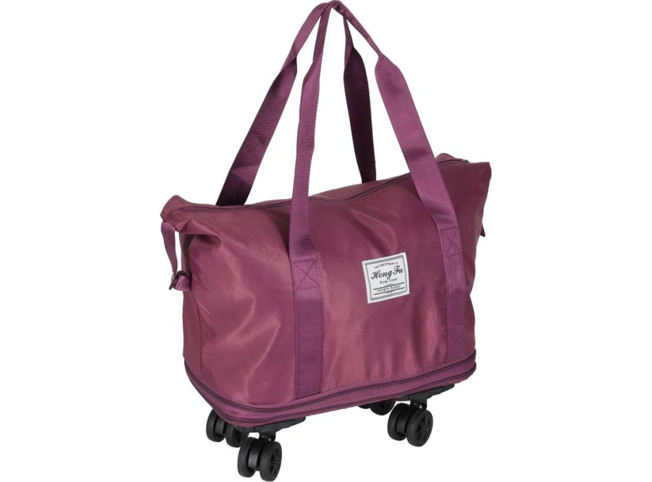 Cestovní taška na kolečkách skládací cestovní prostorná 3 velikosti fialová