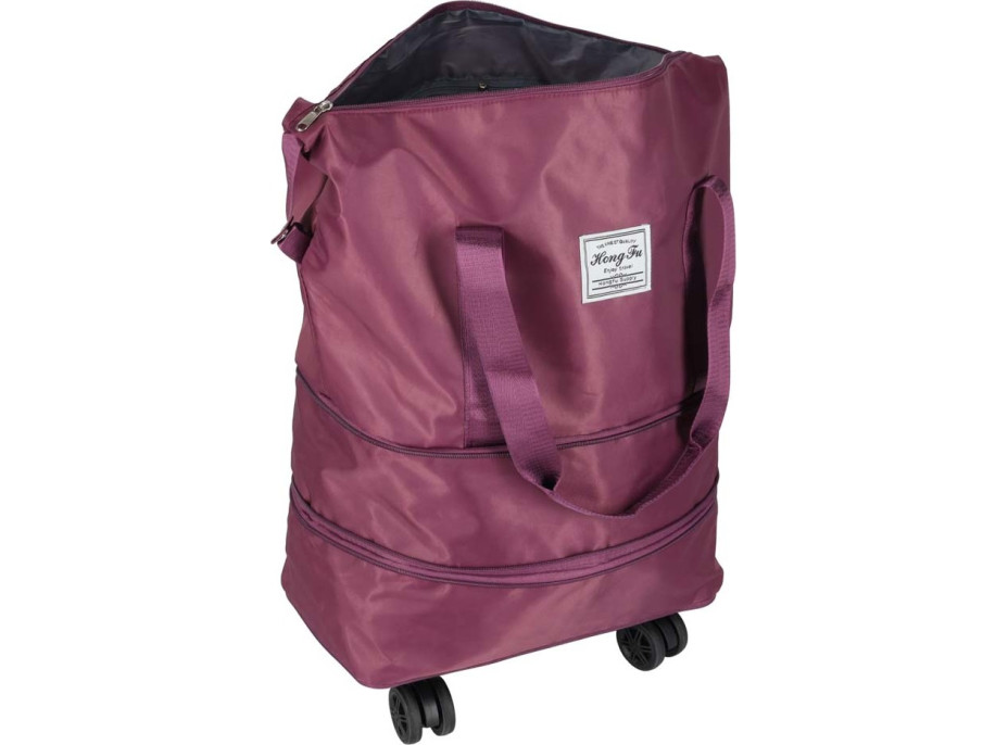 Cestovní taška na kolečkách skládací cestovní prostorná 3 velikosti fialová