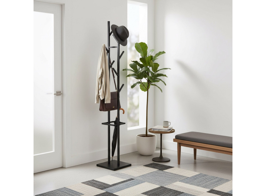 Moderní designový stojanový věšák CERES - černý
