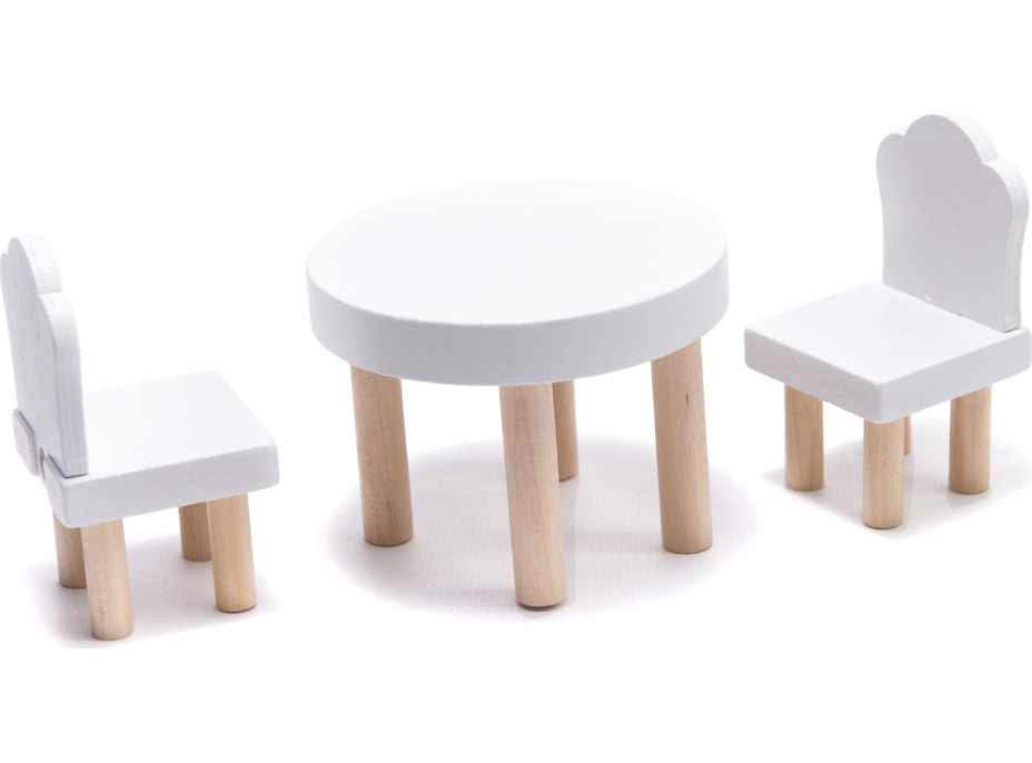 MDF dřevěný domeček pro panenky + nábytek 78cm černý LED