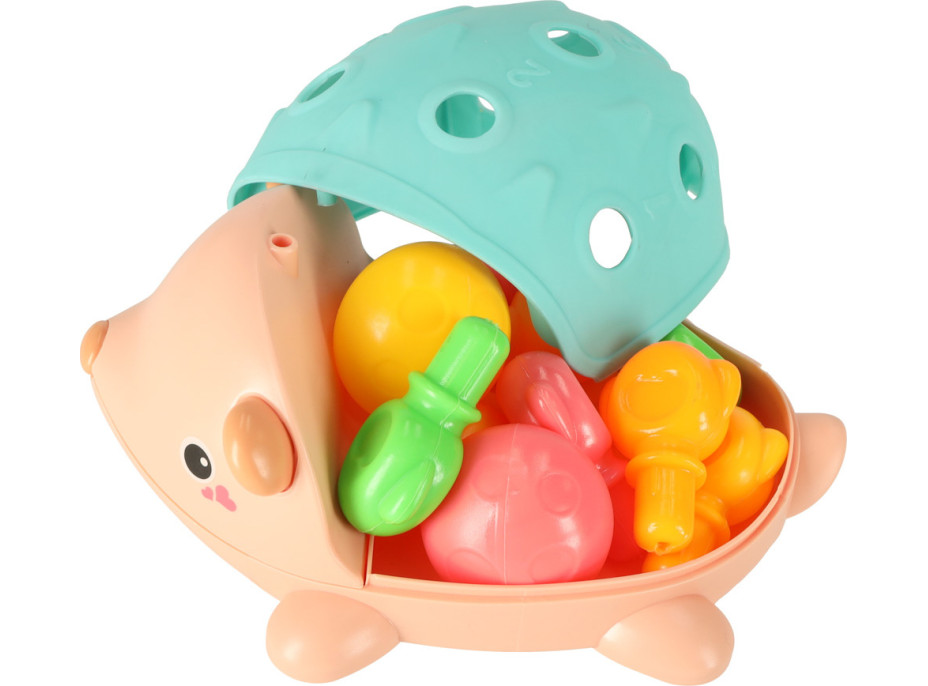 Smyslově vzdělávací Montessori vkládačka - Modrý ježek