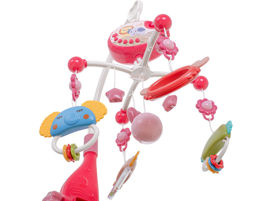 Kolotoč nad postýlku Lullaby Star Design růžový + dálkové ovládání