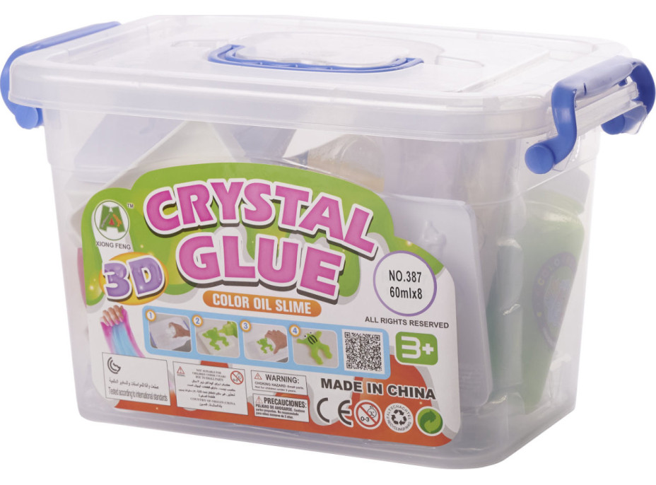 Lepidlo Crystal k výrobě slizu 3D - sada 26 prvků