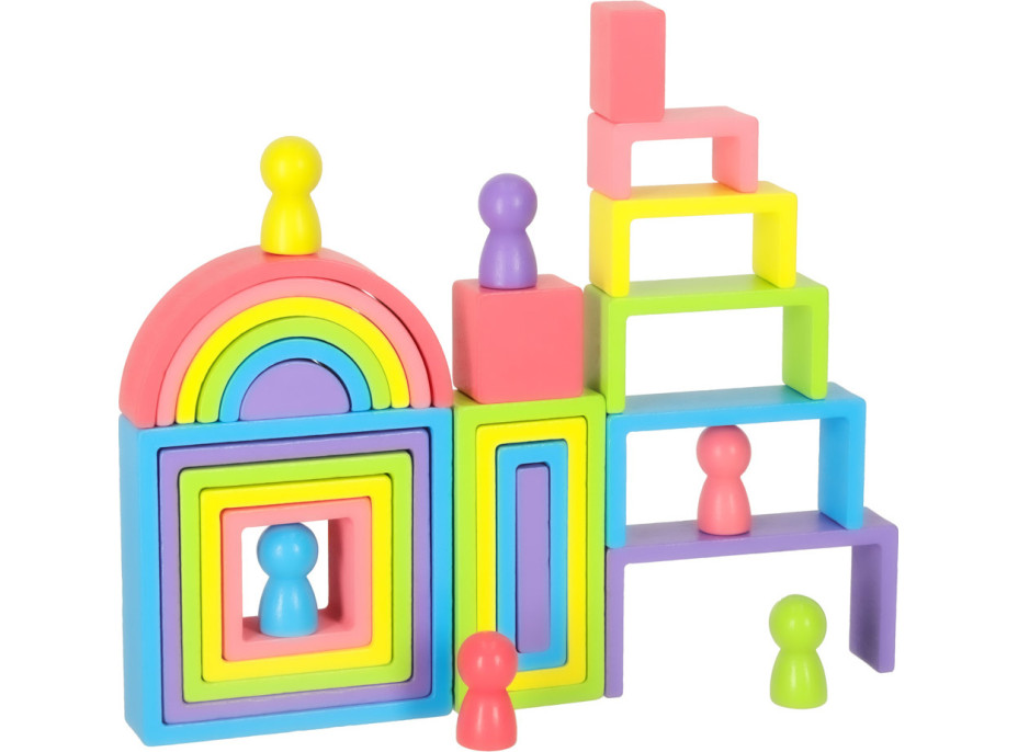 Duhové Montessori vzdělávací dřevěné bloky