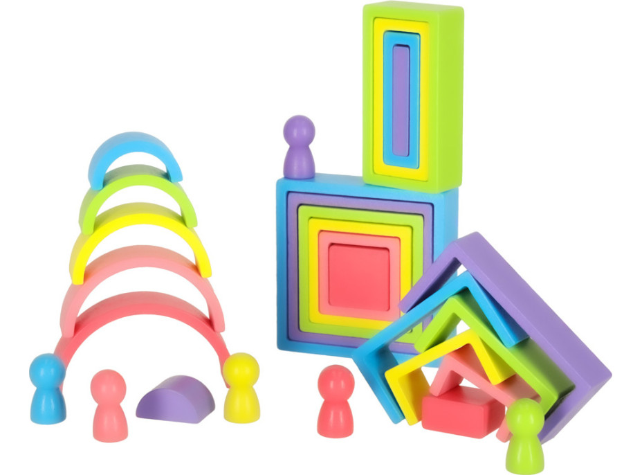 Duhové Montessori vzdělávací dřevěné bloky