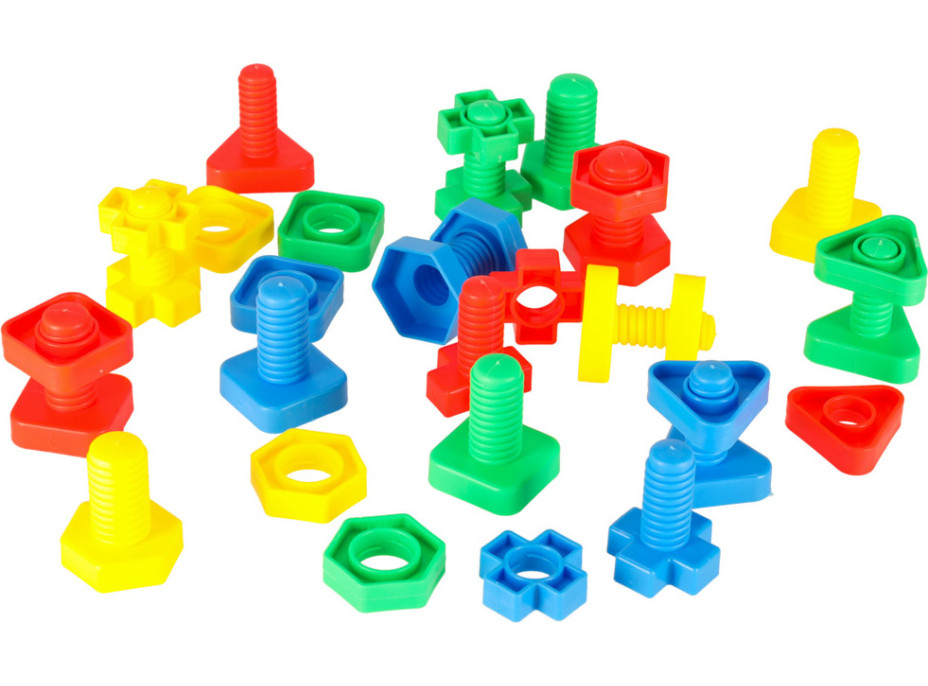 Stavební bloky Montessori vzdělávací šrouby - 30 prvků