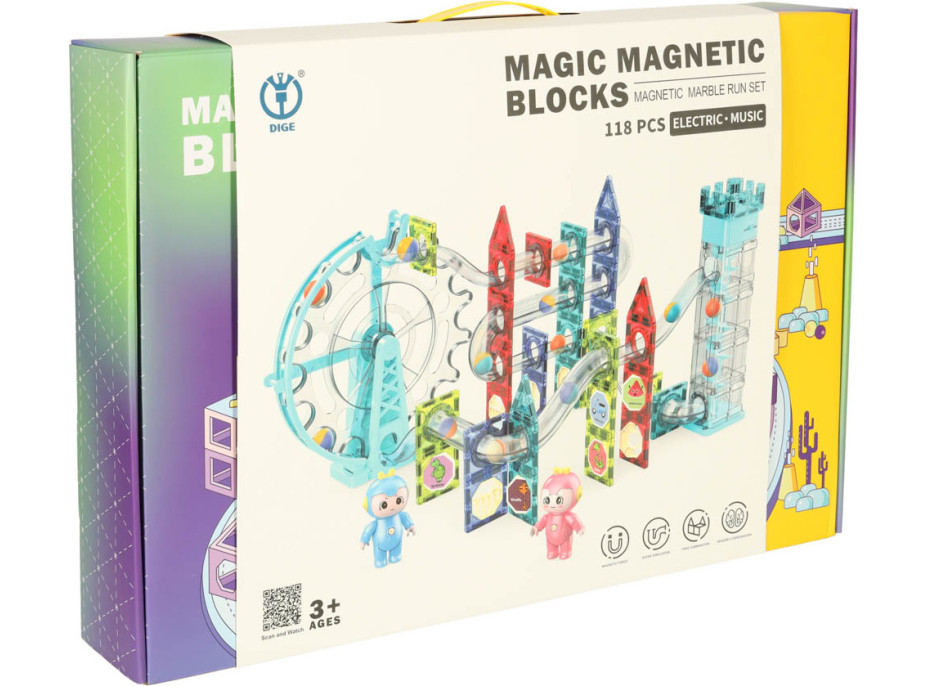 Magnetická kuličková dráha se zvukem 118 prvků