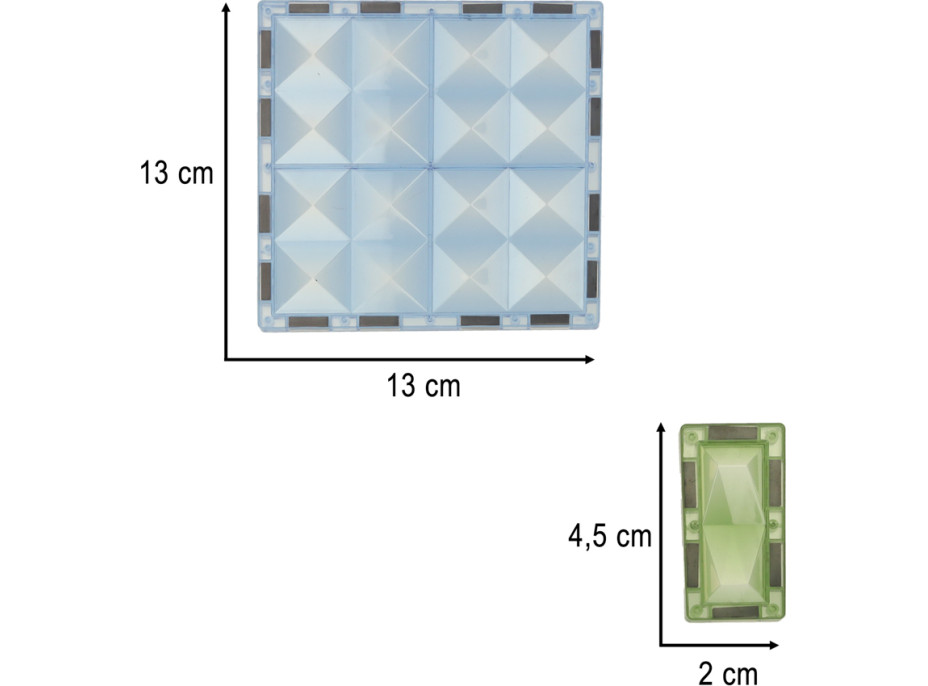 3D magnetické stavebnice svítící Zvířecí park - 124 prvků