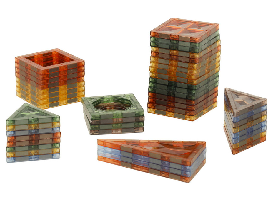 3D stavební magnetické kostky svítící Zvířecí park - 90 prvků