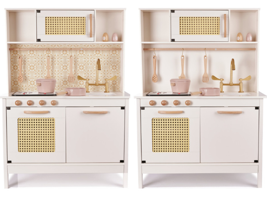 Dětská dřevěná retro kuchyňka z MDF s doplňky BOHO