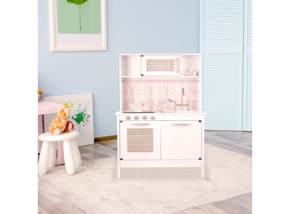 Dětská dřevěná retro kuchyňka z MDF s doplňky BOHO