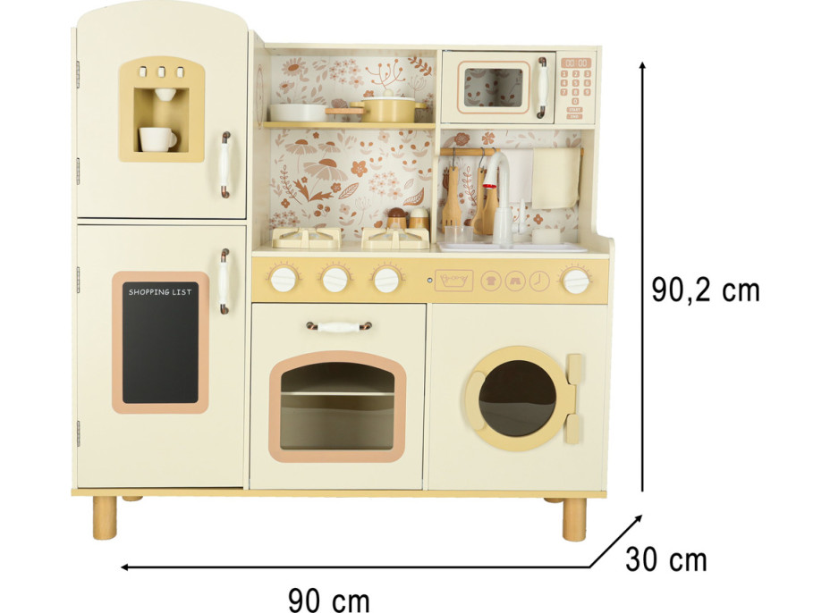 Dětská dřevěná kuchyňská se zvuky a světlem 90 cm