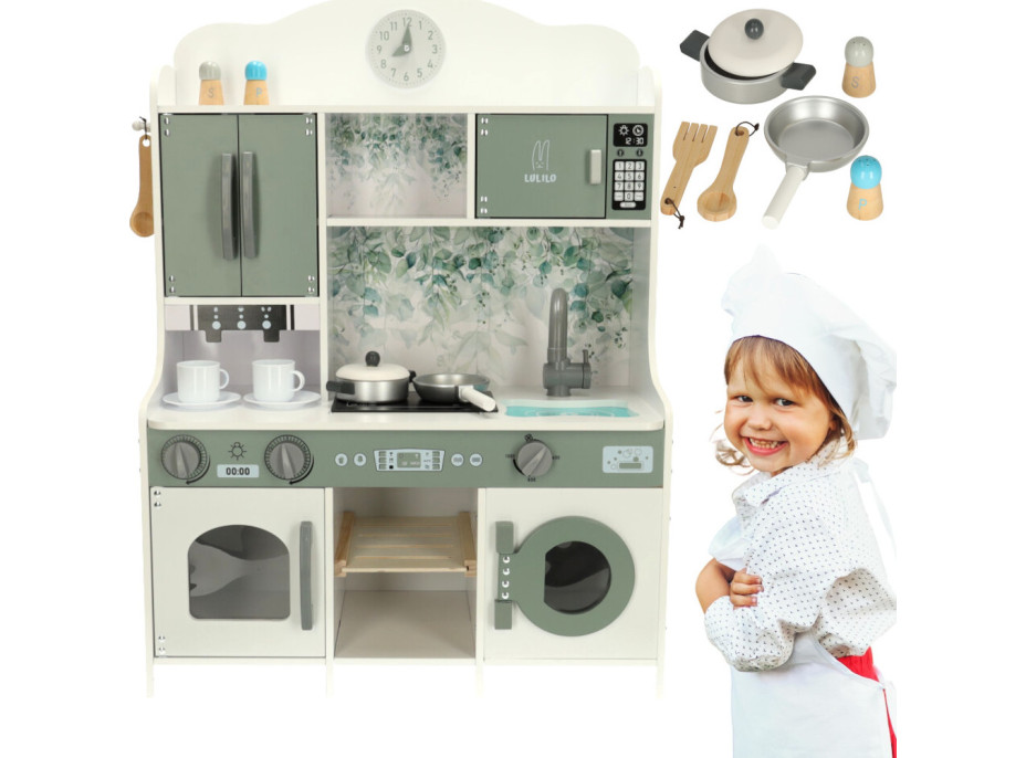 Dřevěná kuchyňská linka MDF LULILO Saliko s kávovarem na espresso