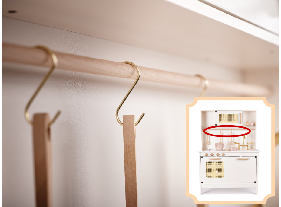 Dětská dřevěná retro kuchyňka z MDF s doplňky BOHO