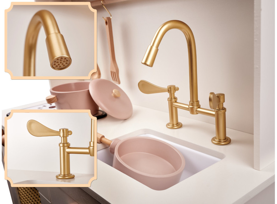 Dětská dřevěná retro kuchyňka z MDF s doplňky BOHO