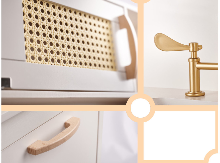 Dětská dřevěná retro kuchyňka z MDF s doplňky BOHO