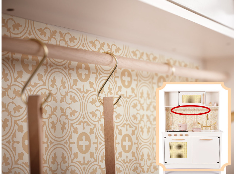 Dětská dřevěná retro kuchyňka z MDF s doplňky BOHO