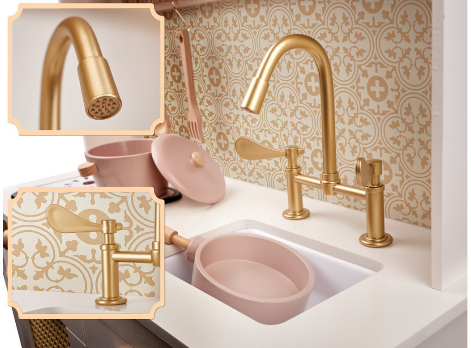 Dětská dřevěná retro kuchyňka z MDF s doplňky BOHO