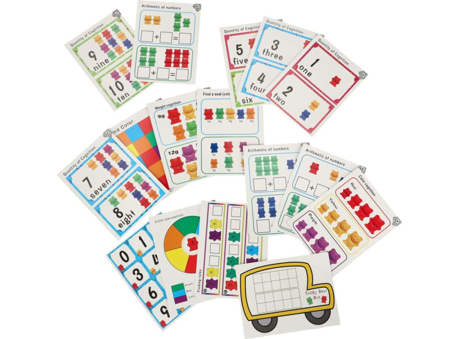 Vzdělávací Montessori hra třídění a počítání - Medvídci - 44 prvků