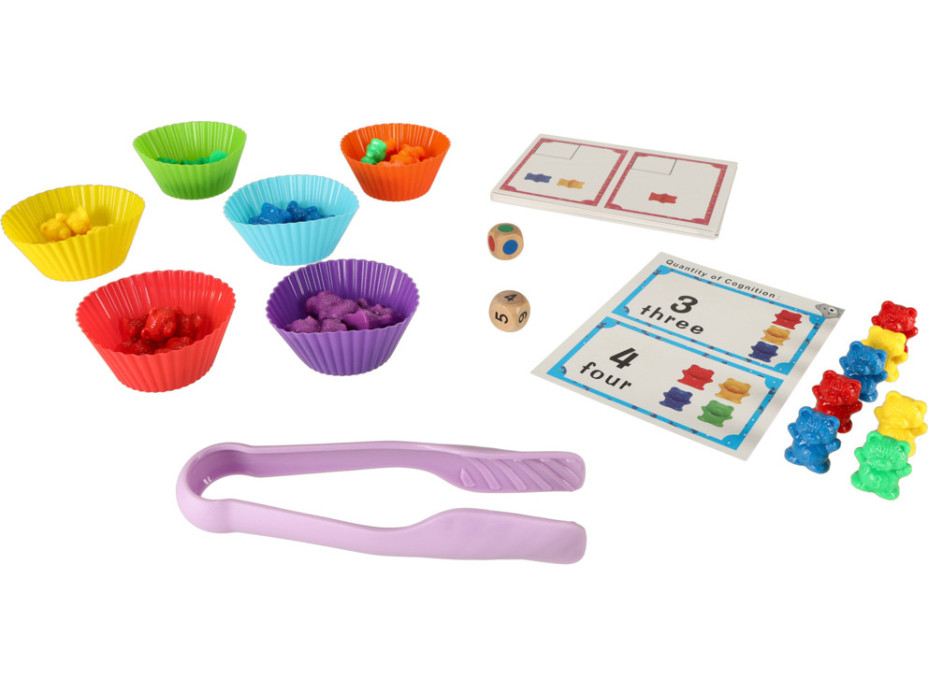 Vzdělávací Montessori hra třídění a počítání - Medvídci - 44 prvků