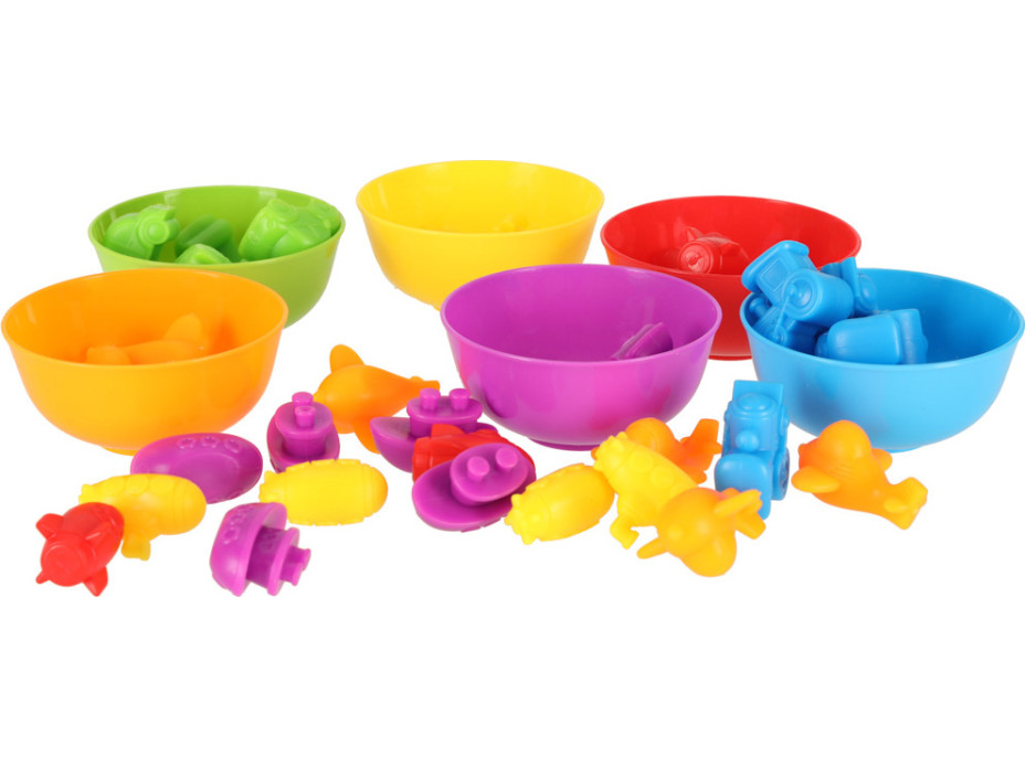 Dopravní prostředky - třídící vzdělávací Montessori hra - 36 prvků