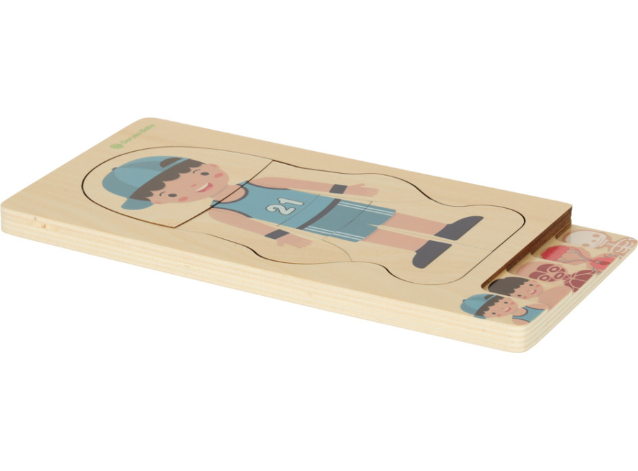 Dřevěné vrstvené Montessori puzzle Tělo - chlapec