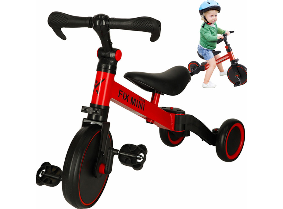 Trike Fix Mini tříkolka 3v1 s pedály - červená