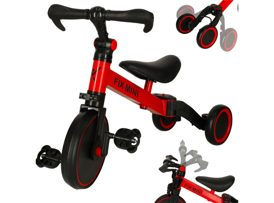 Trike Fix Mini tříkolka 3v1 s pedály - červená