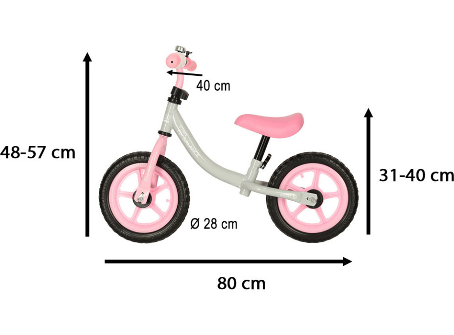 Odrážedlo Trike Fix Balance - bílé/růžové