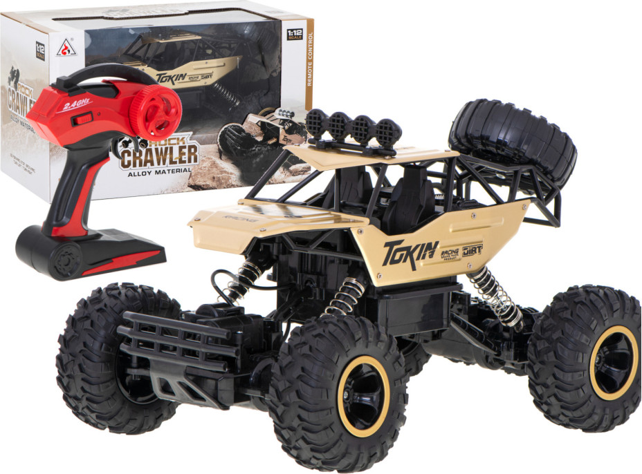 RC auto Rock Crawler 1:12 4WD METAL zlatý