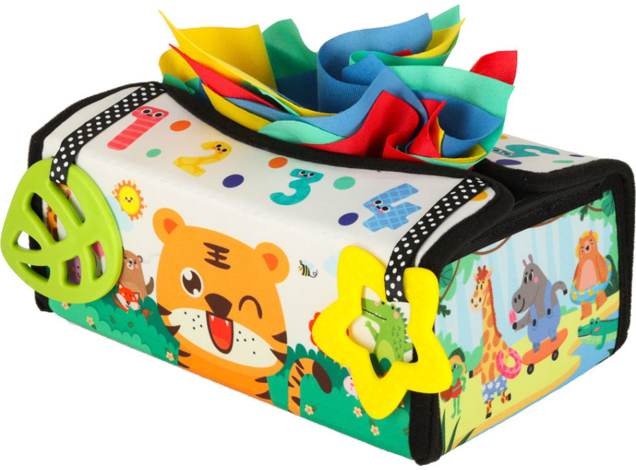 Senzorická Montessori podložka/box na ubrousky 2v1