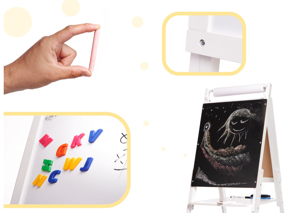 Magnetická dřevěná tabule bílá velká XXL