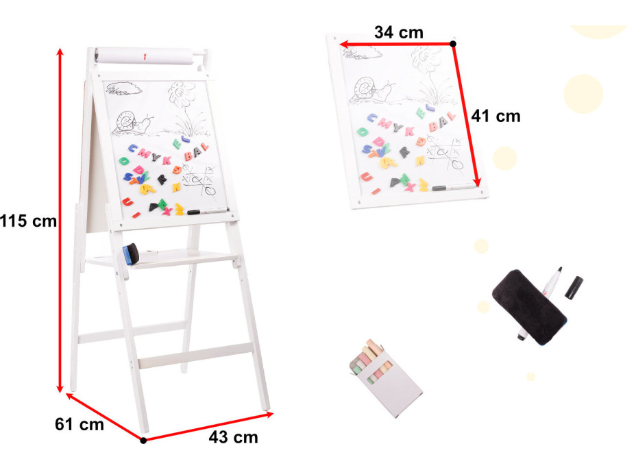 Magnetická dřevěná tabule bílá velká XXL
